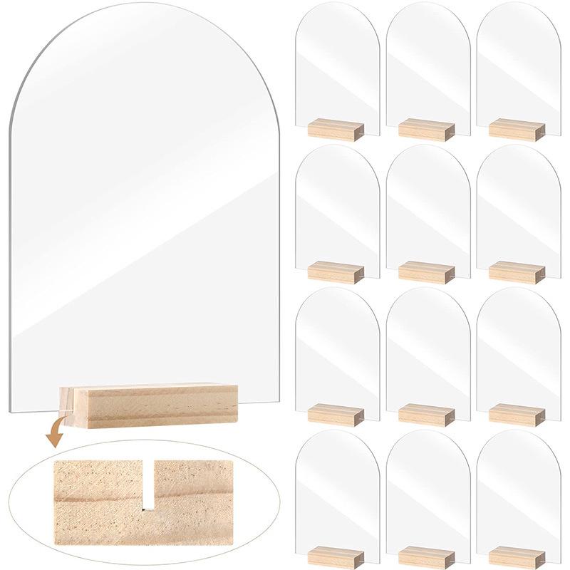 Wooden Acrylic Calendar & Card Holder Stand