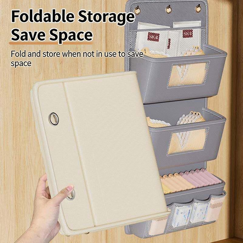 Multi Purpose Oxford Hanging Bedside Storage Organizer Shelf with Wall Door Mount for Remote Books Phone Bed Room