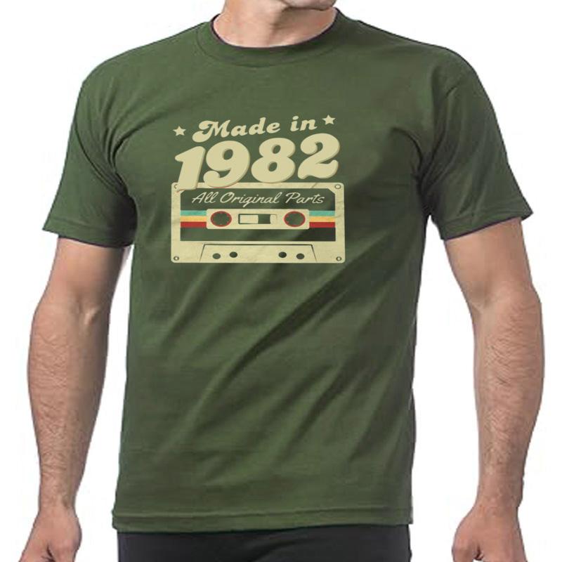 Hergestellt 1982 Alle Originalteile T-Shirt Herren Baumwoll-T-Shirt Neuheits-T-Shirt 42 Jahre alt 42. Geburtstag Herren Designerkleidung
