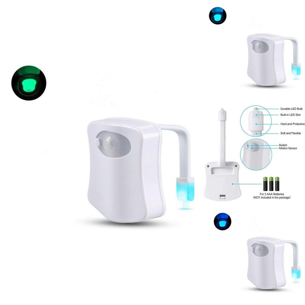 Rechargeable Bathroom Night Light With Sensor And 8 Color Options For Modern Toilets