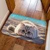 Cat Pattern Optical Illusion Doormat Non-slip Bedroom Door Rug Bathroom Carpet  Home Decor