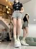 2025 Women's Summer High Waist Slimming Loose Straight-Leg Drawstring Shorts - Black Casual Versatile Sportswear