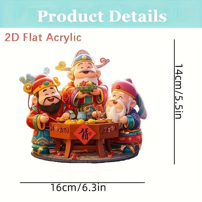 Colorful God of Wealth Symbolizes the Traditional Festival Role of Prosperityperfect for New Year Home Decora and Desktop Decora