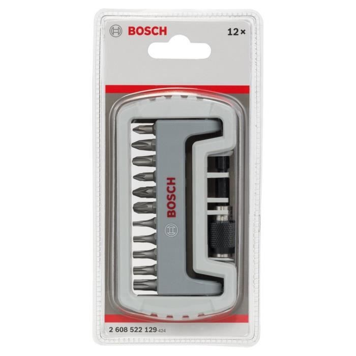 Embouts de vissage - BOSCH - Set de 11 pièces - Qualité extra-dure - Longueur 25 mm - Porte-embout inclus