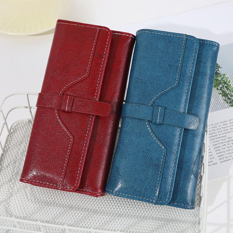 Women's Drawstring Design Long Wallet Clutch Purse Coin Card Holder