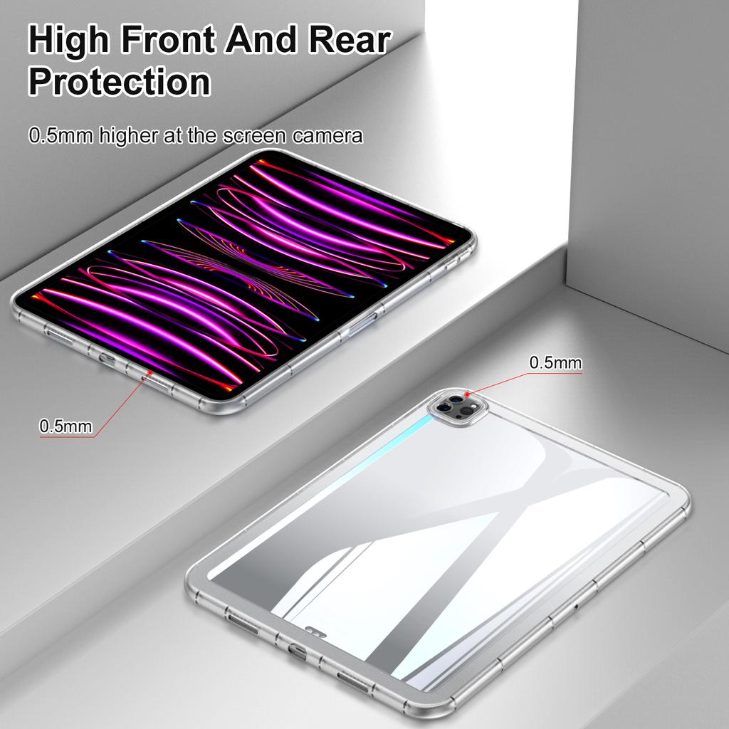 For iPad Pro 13 (2024) Case TPU Transparent Back Protective Tablet Cover