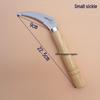 Serrated Stainless Steel Sickle with Koa Wood Handle for Cutting Grass, Chives, and Wild Vegetables.