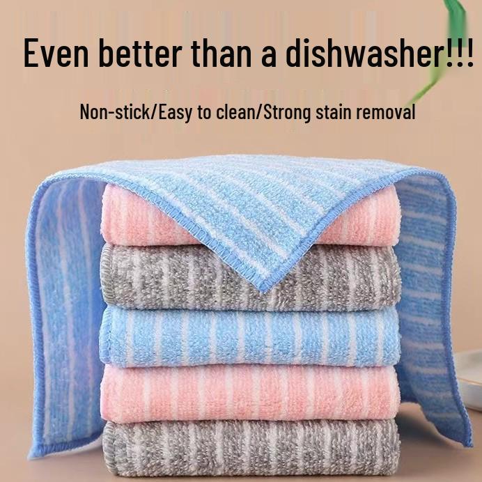 

Оверлок Полосатая Впитывающая Салфетка для Посуды - Без Ворса, Удаление Масла и Дезинфицирующая Кухонная Тряпка Single