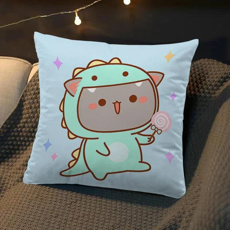 Dakimakura Mochi Peach Cat Soft Cushion Cartoon Pattern Cover 45x45 for Bed Sofa Car Home Decor Decorative Pillowcase Anime