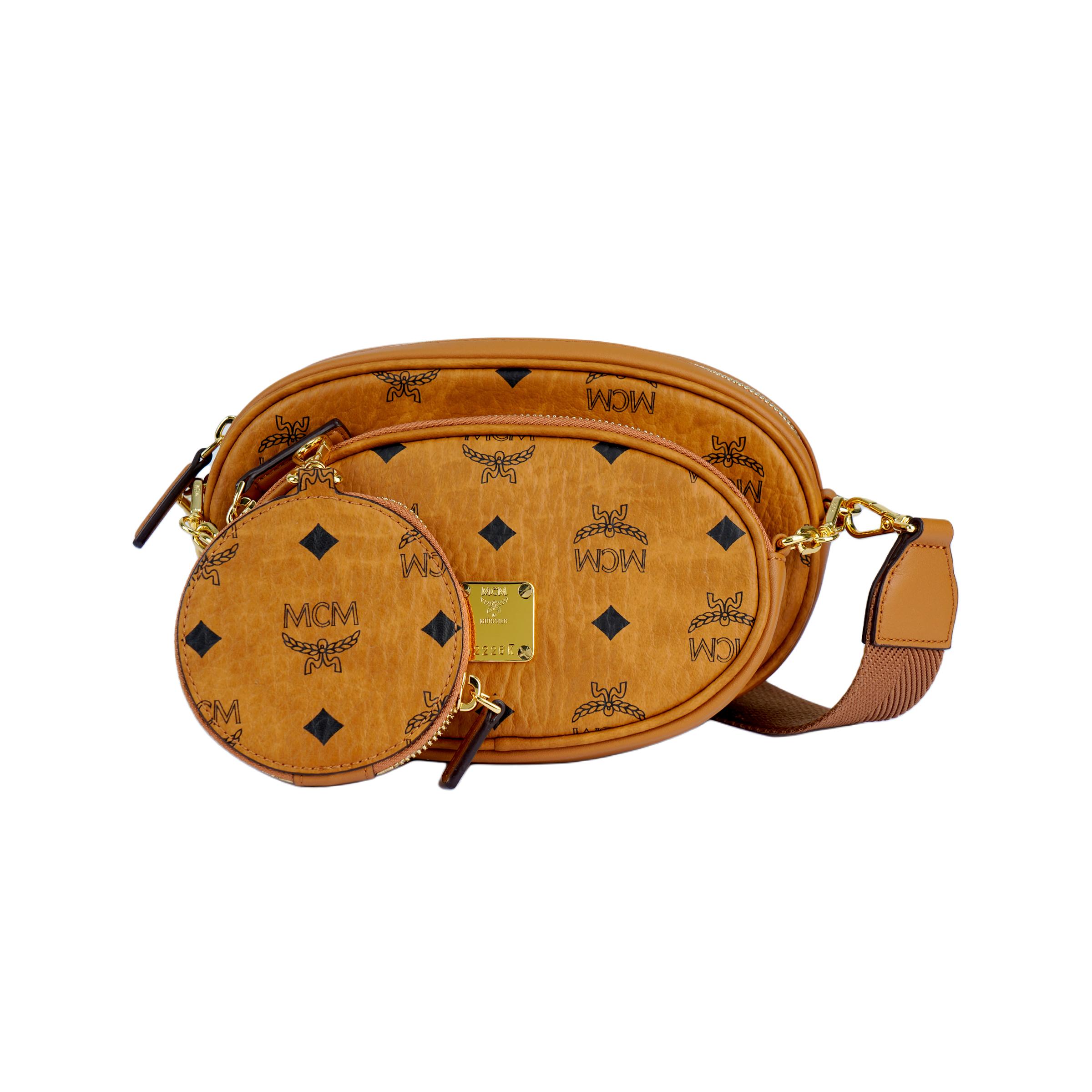 

MCM Monogram Print Multifunctional Leather And Canvas Three-In-One Crossbody Bag Women bags Brown Cognac MWRBSSE01CO001 Basic Set (Bag+Dust Bag)