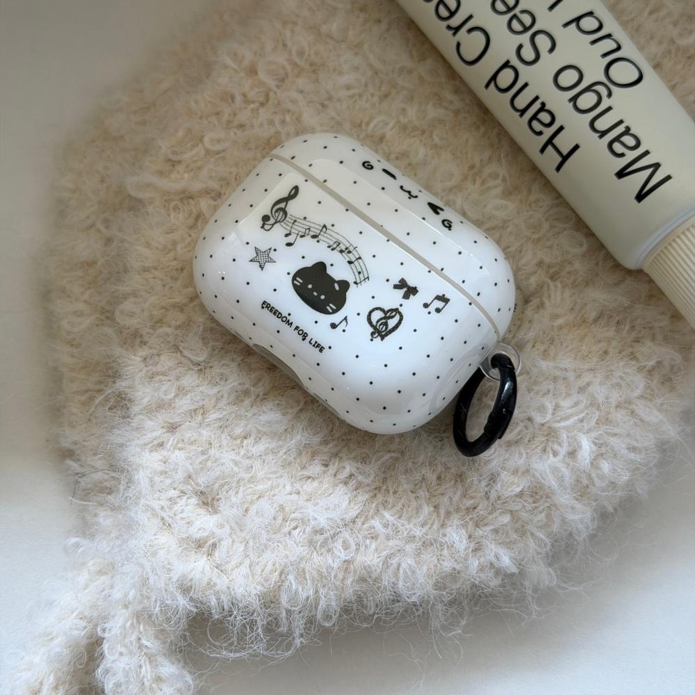 Защитный чехол для наушников Apple AirPods 4-го поколения / версия с шумоподавлением 4, нота, маленький черный кот, Pro3 подходит для Pro2/Pro, мультяшный Airpods 2