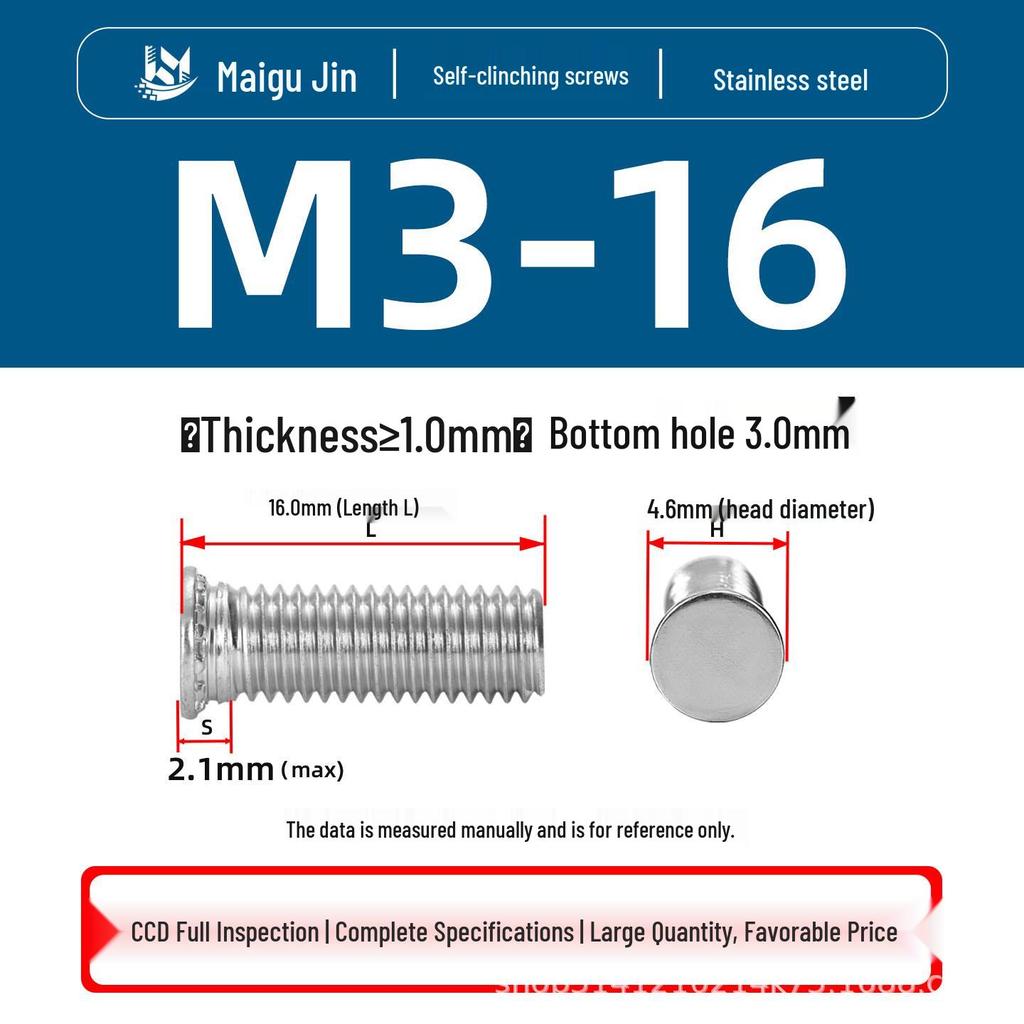 304 Stainless Steel Pressure Plate Cylindrical Head Rivet Screw (FHS-M2 M2.5 M3 M4 M5 M6 M8 M10)