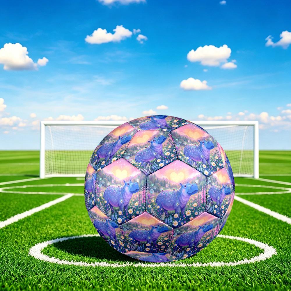 1pc Fantasy Hippo Garden Durable Size 5 Soccer Ball Professional Match Training Football Indoor &Outdoor Sports Ball P6015