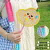 Colorful Hand-Crank Fan with Lanyard - Handmade Cartoon Cattail for Children's Day Photography
