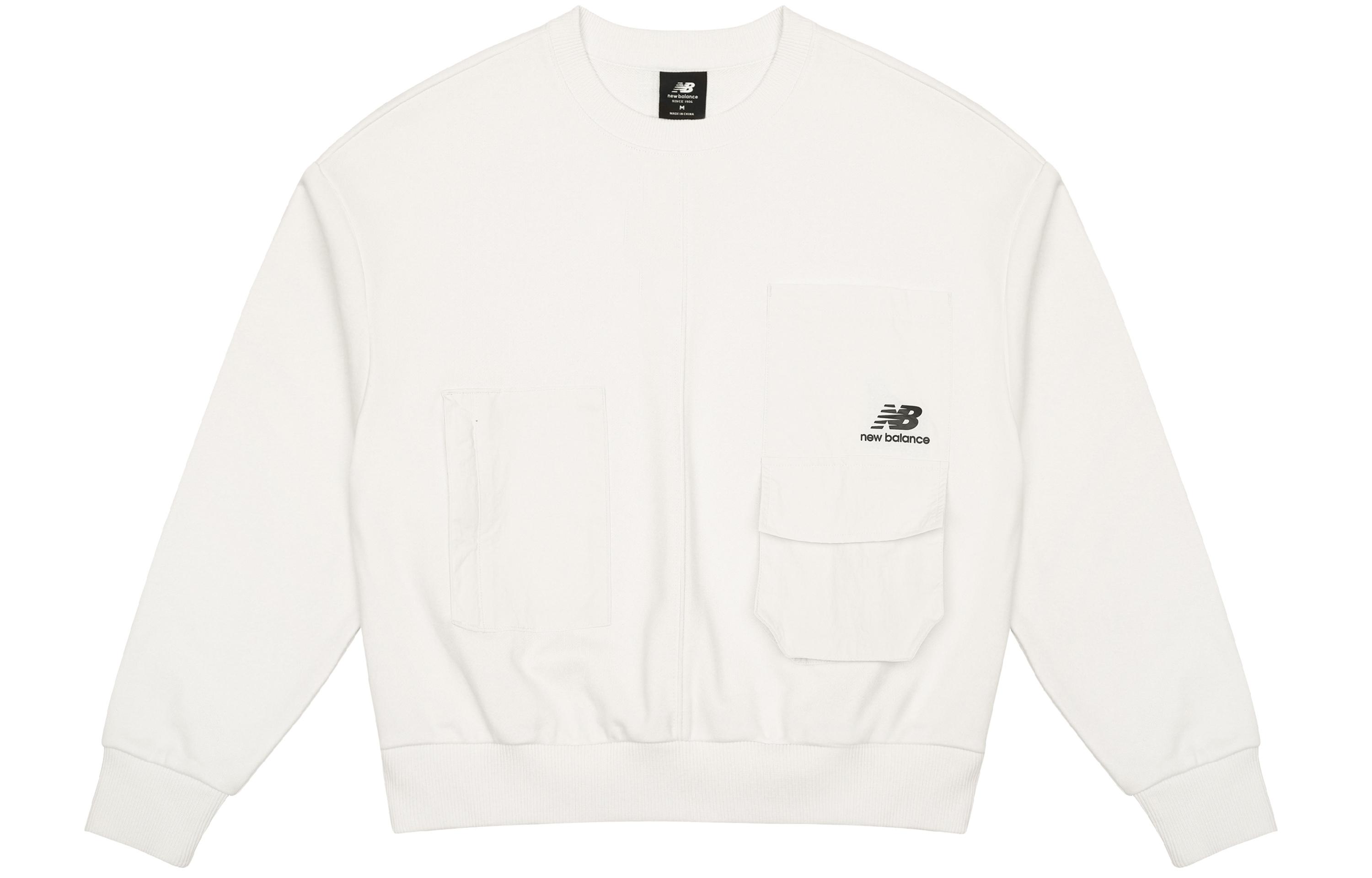 New Balance Crew Neck Loose Fit Sweatshirt Fall Winter Spring Women s Ivory AWT13331-IV XL