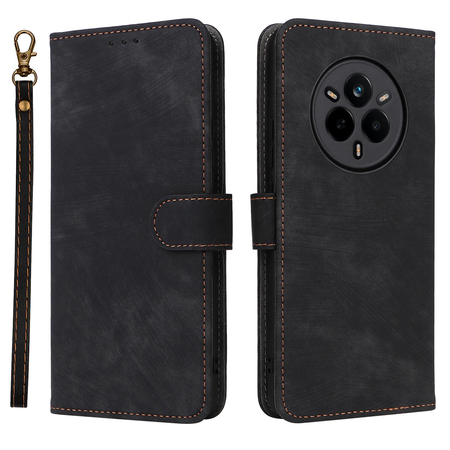 

For Realme 14 Pro 5G Case Wallet RFID Blocking PU Leather Cover Viewing Stand Black