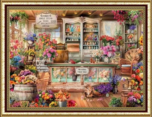 Diamond Art AN-diaart Kit Square Beads A2 Size Resin Florist AM-559