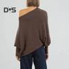 Women Pullover Tops Round Neck Long Sleeve Casual Loose Fit Tops Solid Color Stretchy Casual T-shirt