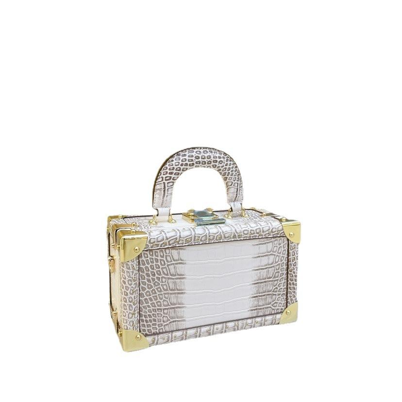 Leather stone pattern box bags and crossbody totes feminine fashion design party brand shoulder bags