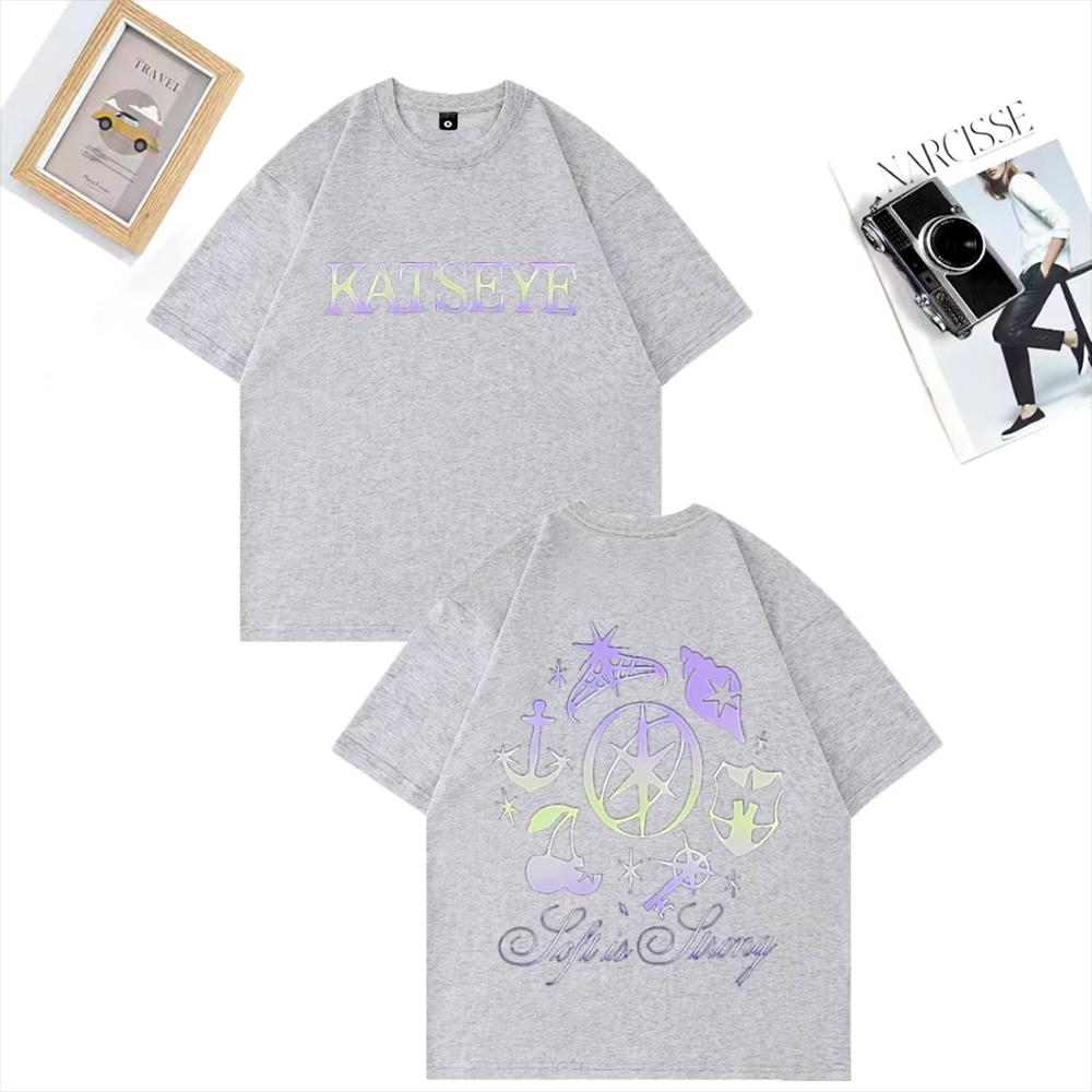 Katseye Fashion Printed T Shirt Mens Womens High Quality Vintage Tshirt Cotton Tops Hip Hop Streetwear Short Sleeve Tee Shirt