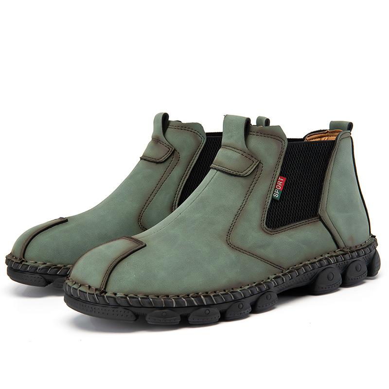 Mens Handmade Genuine Leather Boots Large Size Comfortable Ankle Boots for Men Casual Shoes Outdoor Boots Chelsea Boots