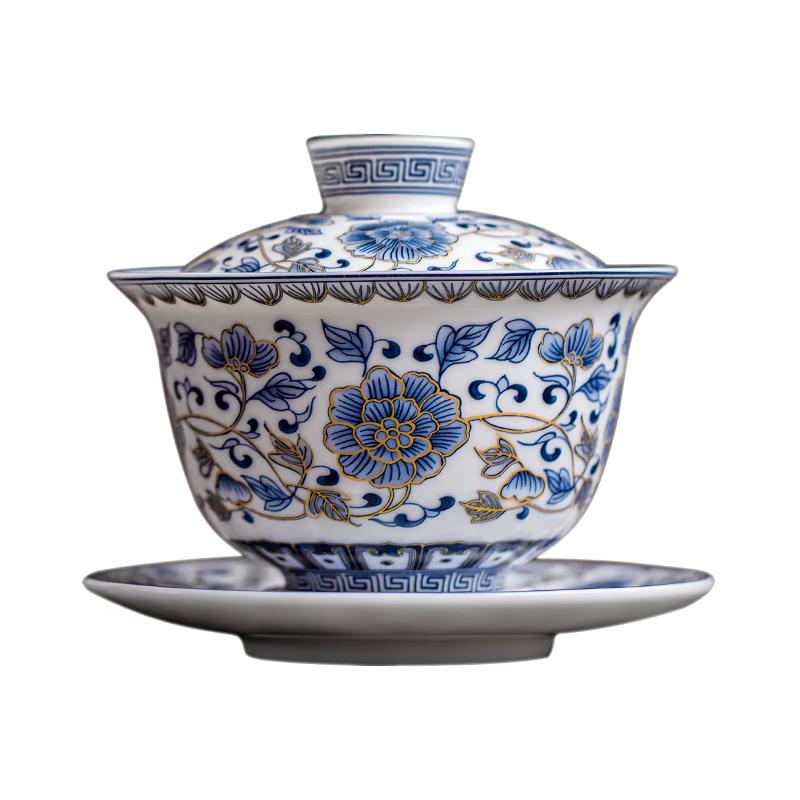 Buzhuo Mutton Fat Jade White Porcelain Gaiwan Tea Set