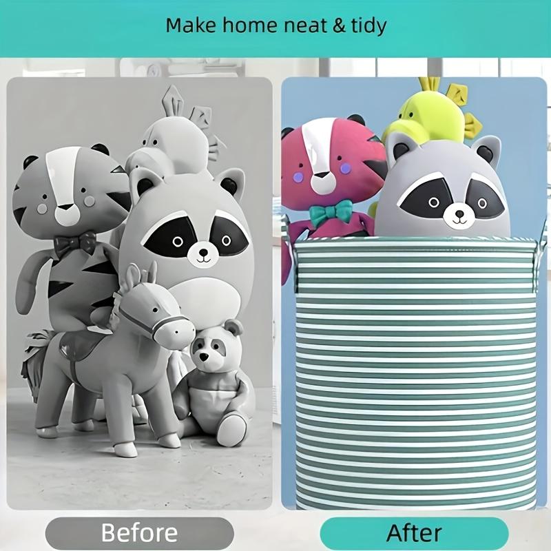 Foldable Minimalist Striped Laundry Baskets Multi Use Collapsible Storage Organizer For Bathroom Bedroom Toy Clothes Home 1 Pack