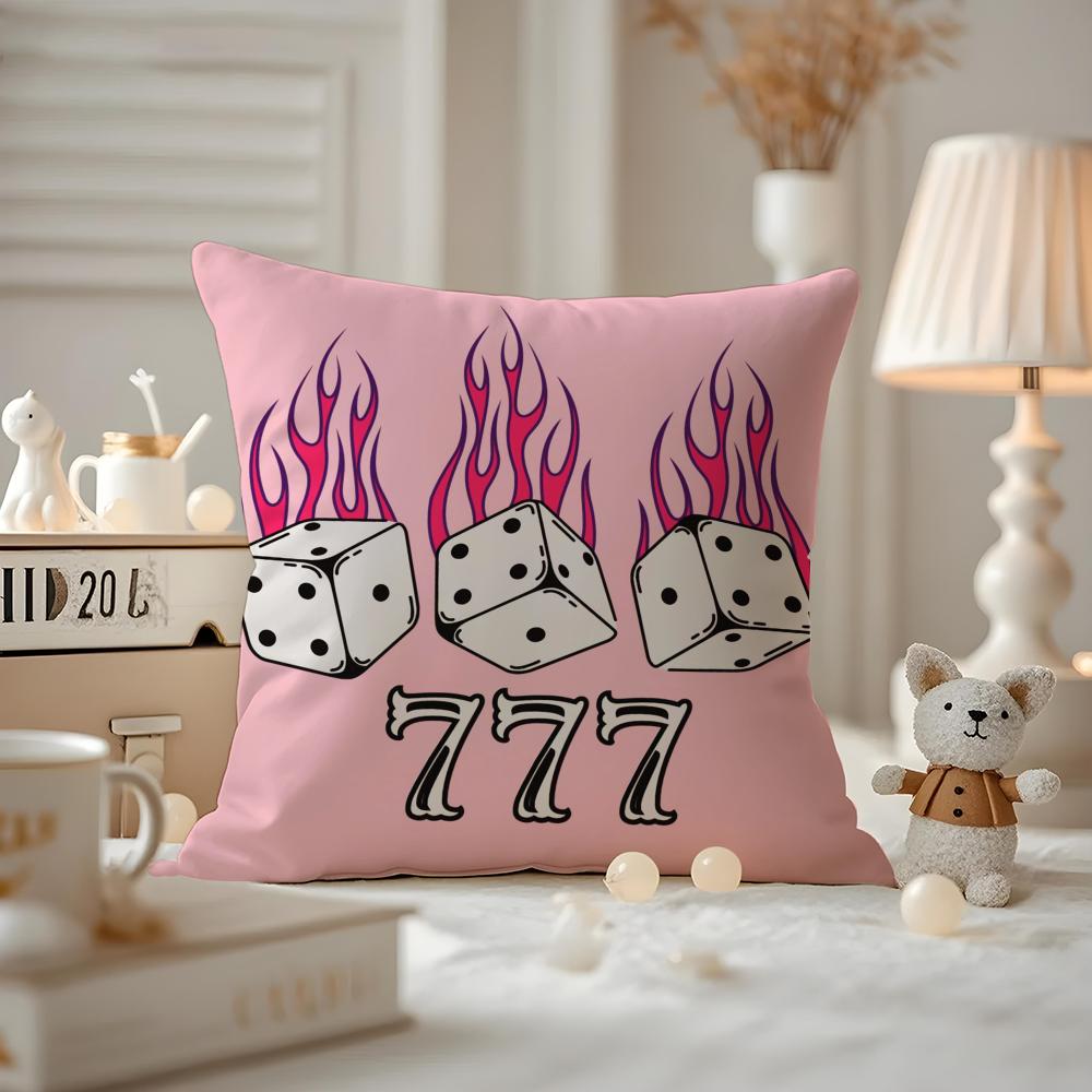 Seven Star Lucky Angel Numbers Cushion Cover Antidustmite Pillowcase Invisible zipper silky short plush Sofa cushion cover