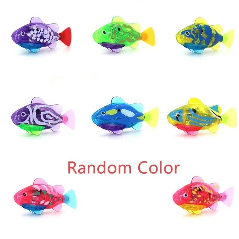 

Electronic Fish Baby Summer Bath Toy Pet Cat Toys Swimming Robot Fish With Led Light Water Swim Pool Bathtub Christmas Toys Gift (As shown-33409)-