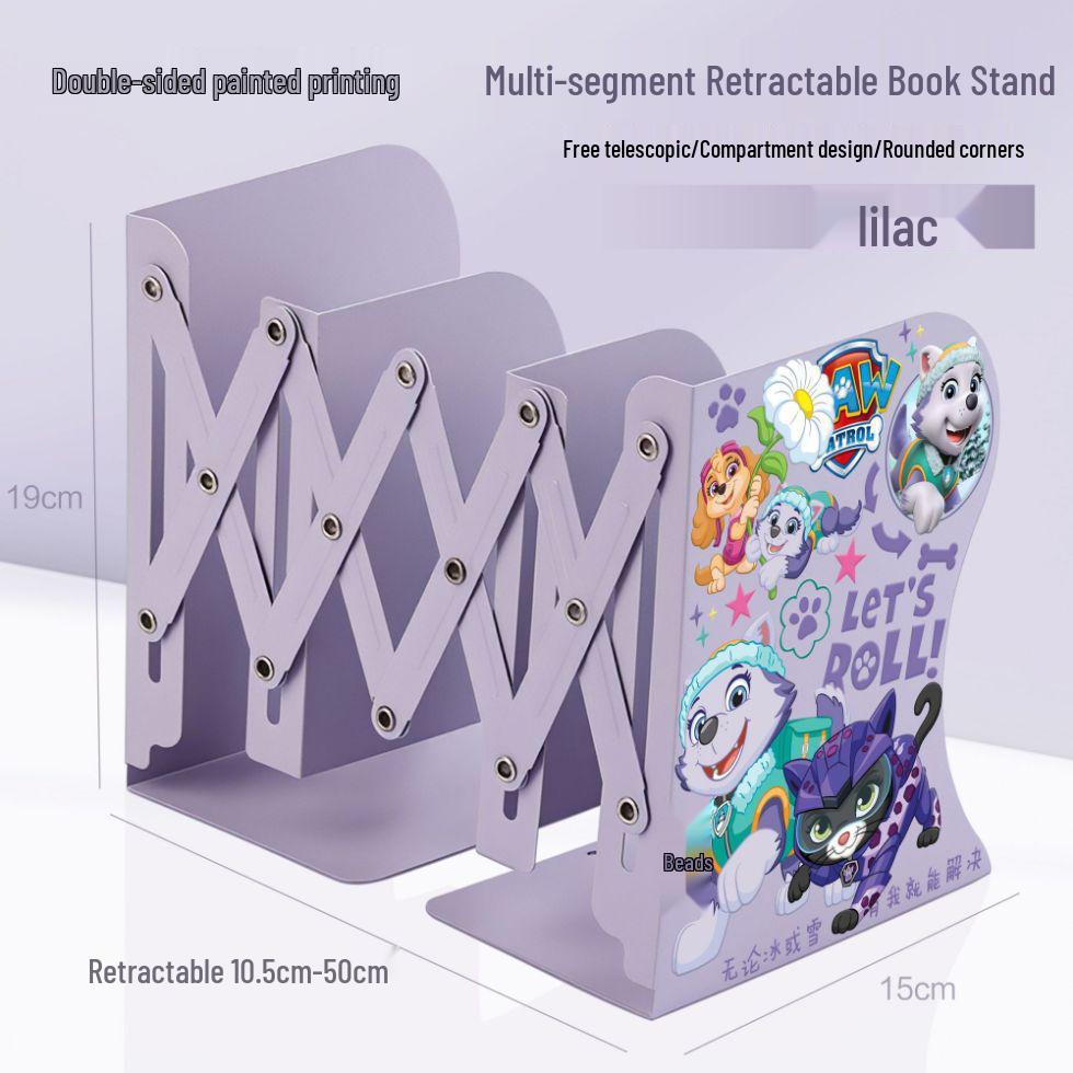 Paw Patrol Marshall Desktop Organizer: Retractable Folding Bookshelf & Book Clip Thickened Metal Retractable Bookshelf
