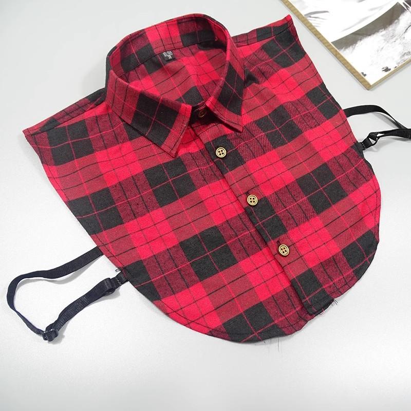 Perfect Match Plaid Fake Collar Shirt Men  Removable False Collar Shirt Fake Collar For Women Men Size 38 To 44 Detachable Nep Kraagie