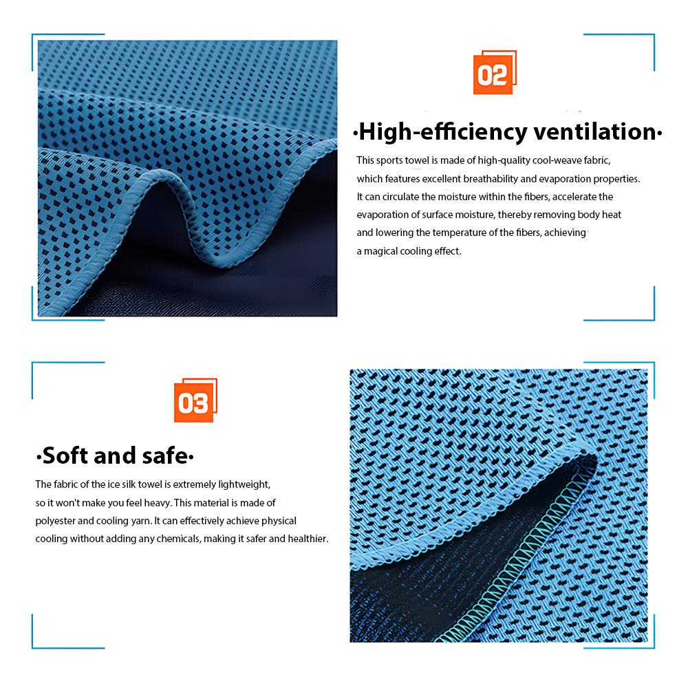 Instant Cooling Microfiber Towel Set - Quick-Dry Ice Sports Towel for Yoga Gym Camping, Breathable Outdoor Fitness & Travel