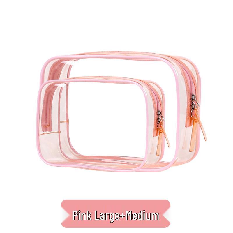 Large Capacity Waterproof Transparent Makeup Bag - Portable Toiletry Organizer for Travel