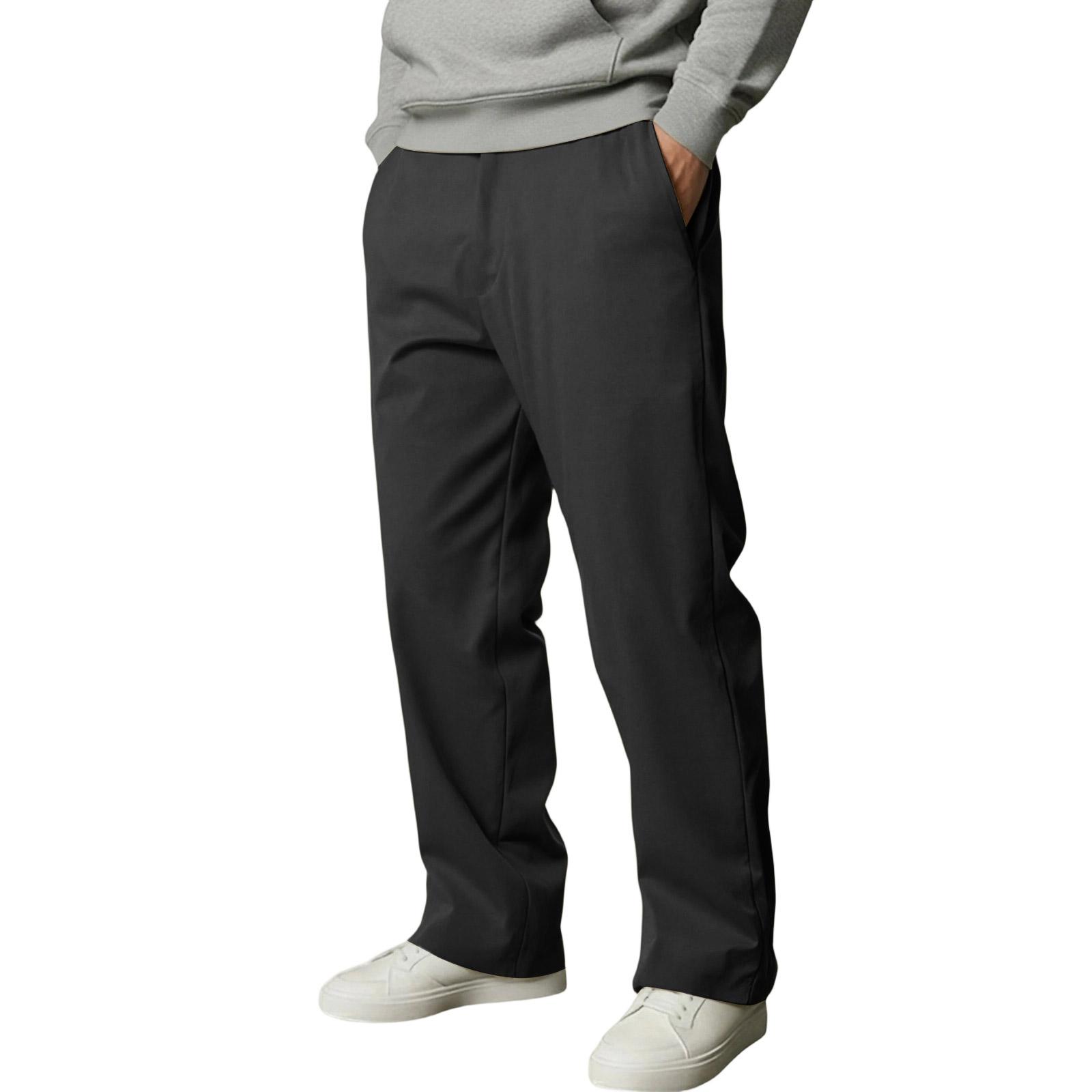 

Мужские повседневные прямые брюки-цилиндры на молнии для бега S чёрный