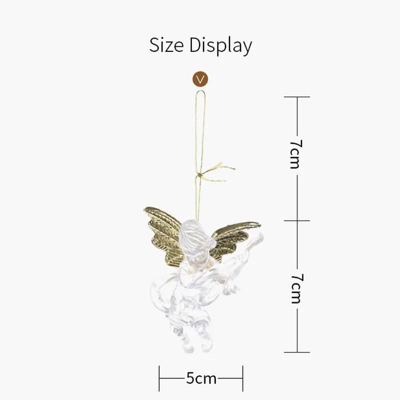 4Pcs Christmas Transparent Angel Pendant Creative Little Angel Pendant For Christmas Tree Home Festival Christmas Party Decor
