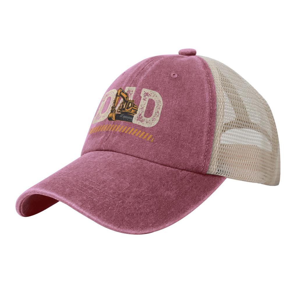 Excavator Dad Fathers Day Construction Father Birthday Denim Sun Hats Outdoor Gym Adjustable Baseball Caps Couple Fashion Hats