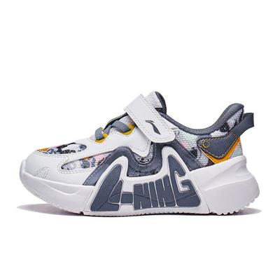 Li Ning Kids Sports Lifestyle Series Rebound Comfortable Versatile Durable Shock Absorption Casual Shoes Kids Casual Shoes Blue White YKNT084-5
