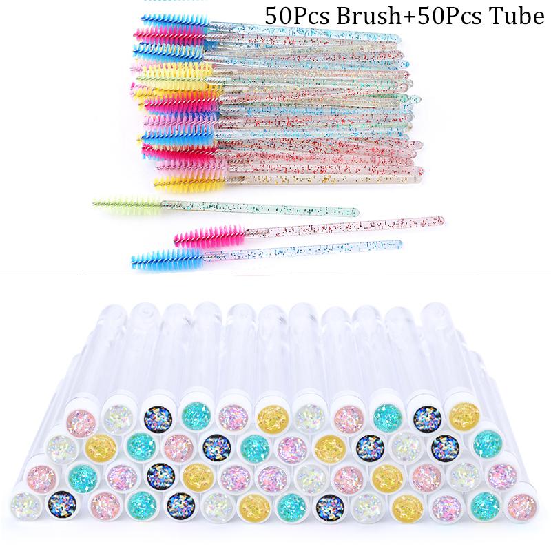 100 Stück Diamant Augenbrauenbürstenröhrchen Leer Wiederverwendbar Wimpern Mascara Stäbchen Hülle Austauschbare Kristall Wimpernbürste Staubdicht Make-up Werkzeug