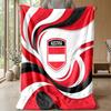Austria Football Printed Flannel Blanket Skin Friendly Warm Decorative Throw for Indoor Couch Bed Daily Use