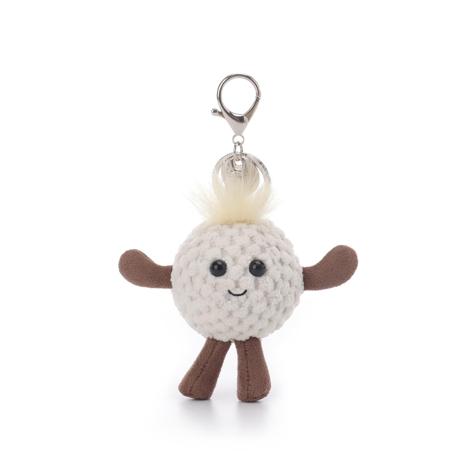 

Apricot Lamb Golf Cute Soft Keychain Plush Perfect for Boys and Fits Kids Backpacks and 8cm Toy, Girls, Purses, белый