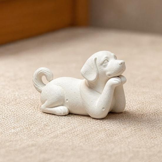 3D Printed Dog Figurine Cute Puppy Figures Small Animal Figurines Realistic Detailed Puppy