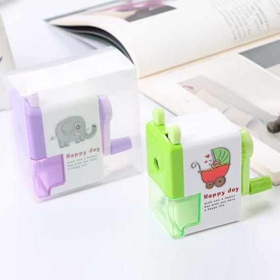 Pencil Cutter Labor-saving Anti-skid with Drawer Holder Comfortable Grip Cartoon Sharpening Detachable Rotary Pencil Sharpener Machine Accessories