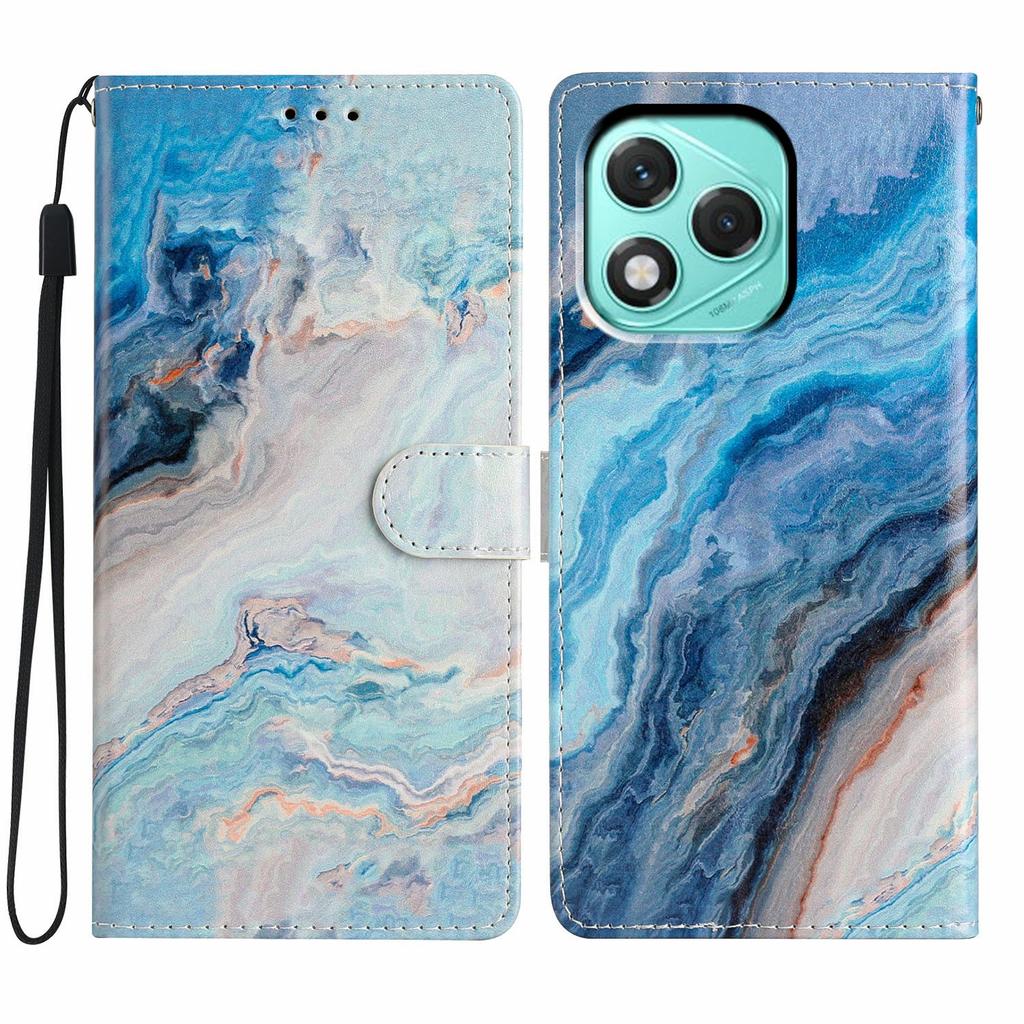 Für Honor 400 Lite 5G Brieftasche Hülle PU Leder Musterdruck Ständer Handyhülle mit Riemen