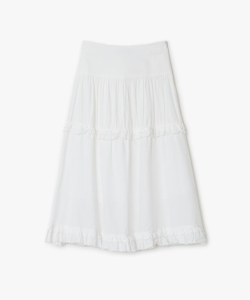 SUNBURNPROJECT Frill Maxi Skirt, White