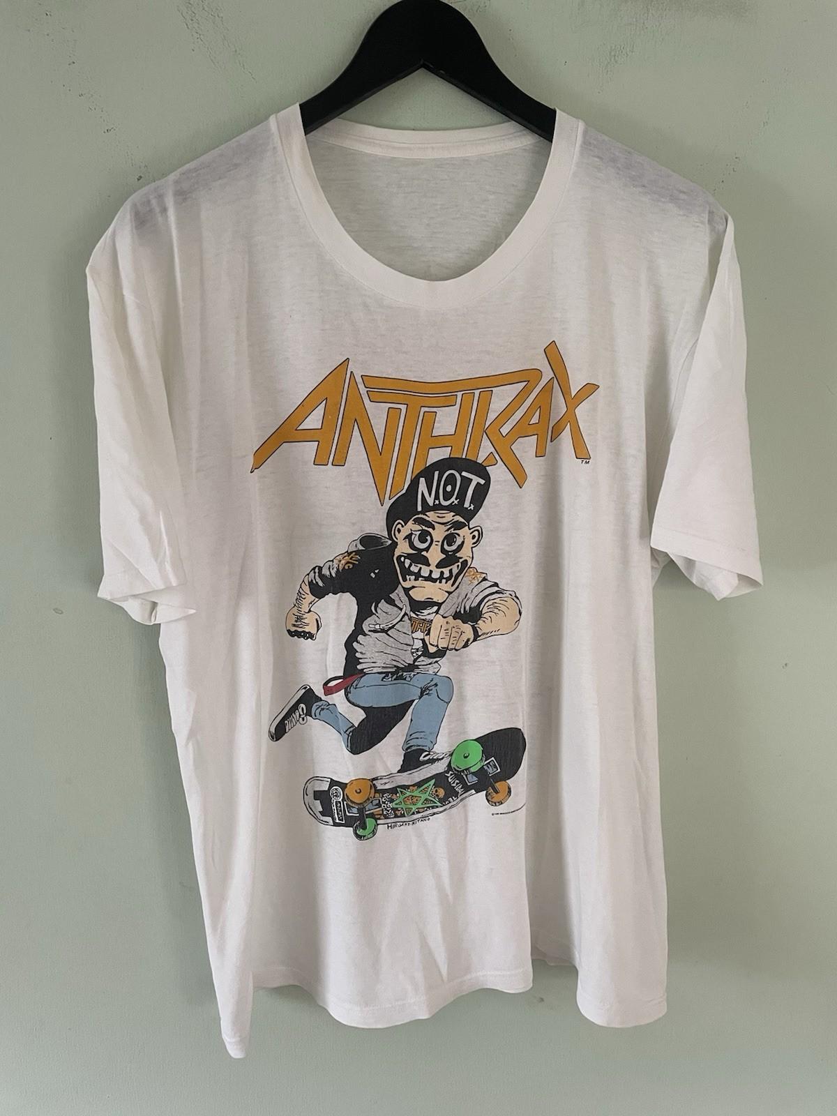 Vintage 1987 Anthrax T Shirt Heavy Metal T Shirt Large Single Stitch M