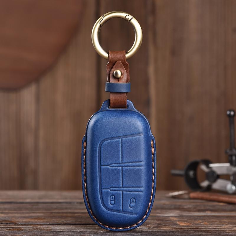 Suitable for Jeep Renegade Compass Grand Cherokee Chrysler 300C Wrangler Dodge Leather KeysCase Protector
