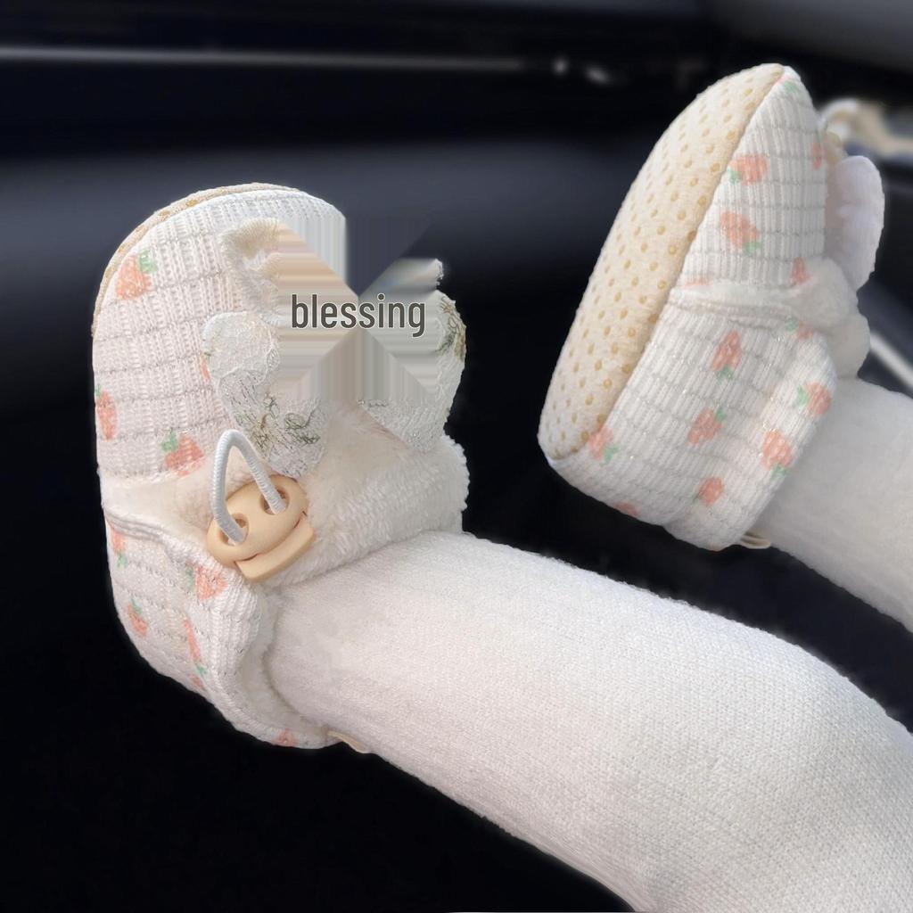 Warme Babyschuhe aus Samt: Rutschfest, Weiche Sohle, Baumwolltuch für Neugeborene (0-1 Jahr)
