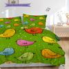 Bird Pattern Bedding Quilt Set Quilt Cover Pillowcase Home Decoration Birthday Gift (1 * duvet cover + 2 * pillowcase, without core)