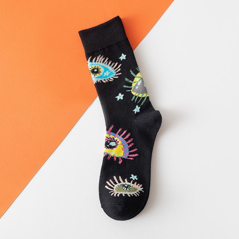 Ladies Spring and Autumn Fashion New Eyes Cartoon Valentine's Day In Tube Socks