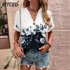 Women's Fashion Casual Short Sleeve V Neck Blouses & Shirts